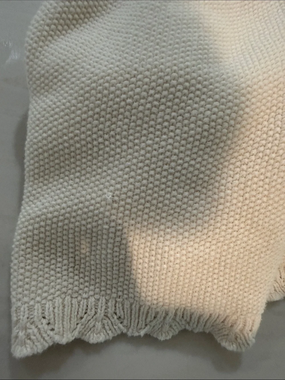 Old Navy Cream Knit Sweater with Rainbow Trim